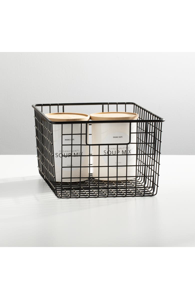 mDesign Metal Wire Food Organizer Basket with Built-In Handles, 12 x 9 x 6 - 4 Pack, Alternate, color,