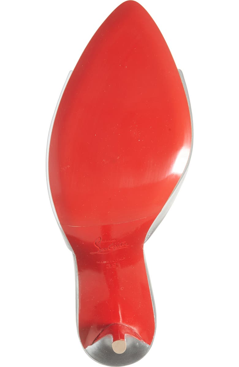 Christian Louboutin Miss Z Pointed Toe Metallic Sandal, Alternate, color, S211 Silver/ Lin Silver