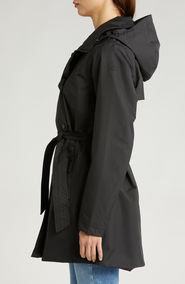 Helly Hansen Wesley II Waterproof Insulated Trench Coat, Alternate, color, Black