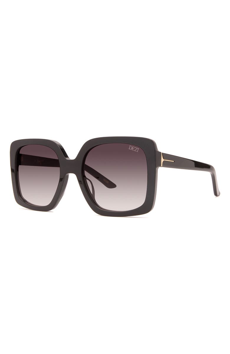 DEZI Harper 24mm Gradient Square Sunglasses, Alternate, color, Black / Dark Smoke