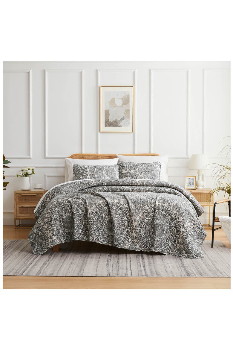 Ashanti Quilt & Sham Set, Alternate, color, GREY
