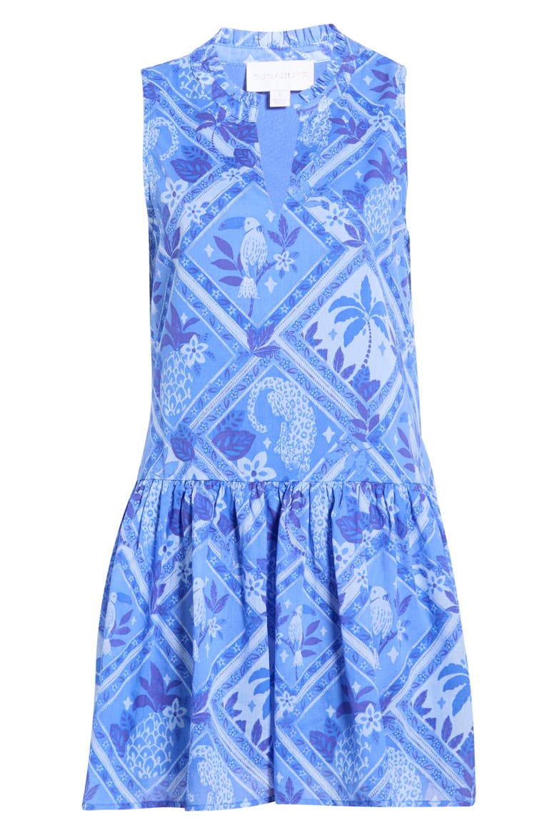 Kaidy Tropical Loly Trapeze Minidress, Alternate, color, BLUE-MUL