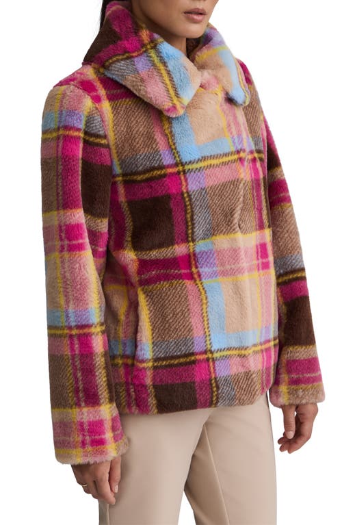 Nvlt Patterned Faux Fur Shacket In Brown