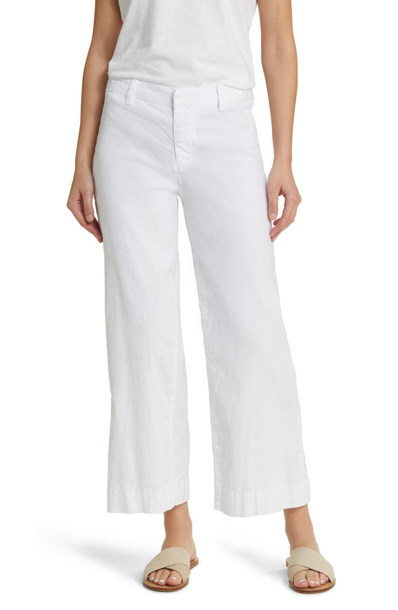 Frank & Eileen Wexford Wide Leg Pants, Main, color, White Preformance Linen