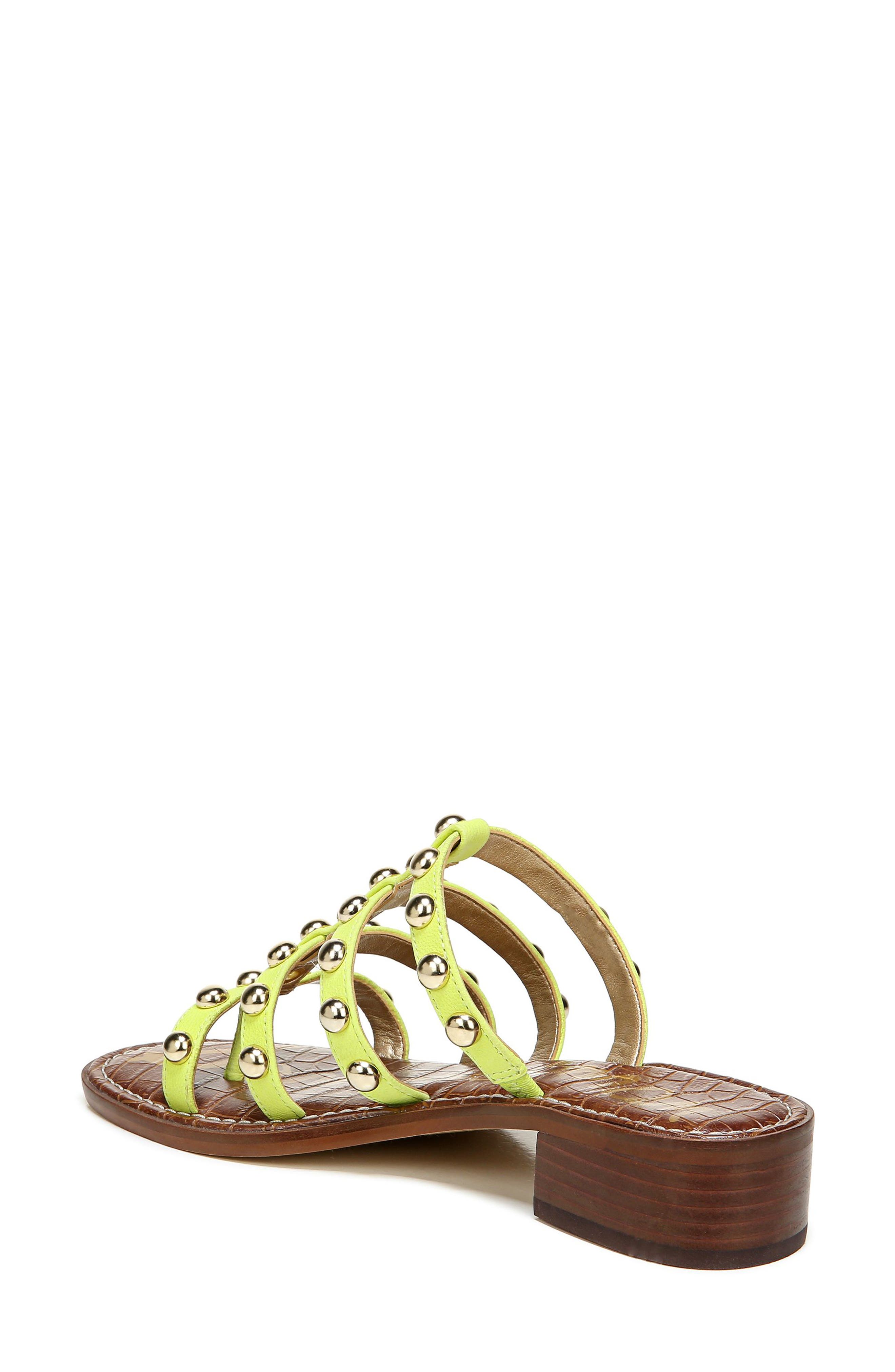 Juniper Studded Gladiator Slide Sandal, Alternate, color, LIME COCKTAIL LEATHER