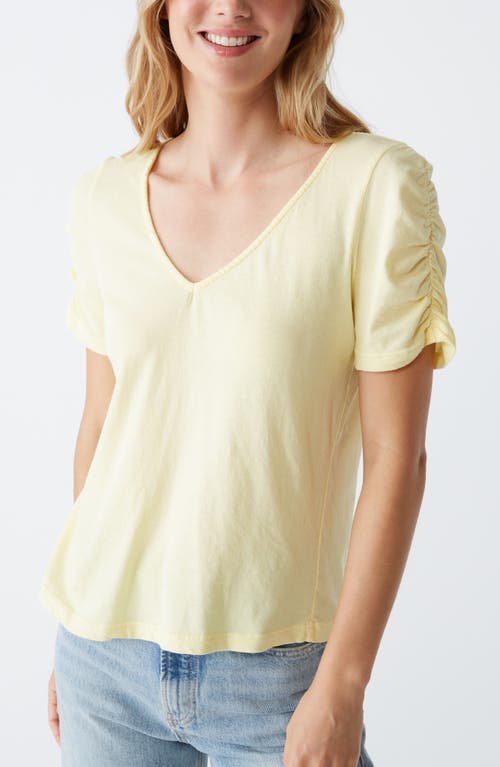 Michael Stars Josie V-neck Shirt In Lemonade