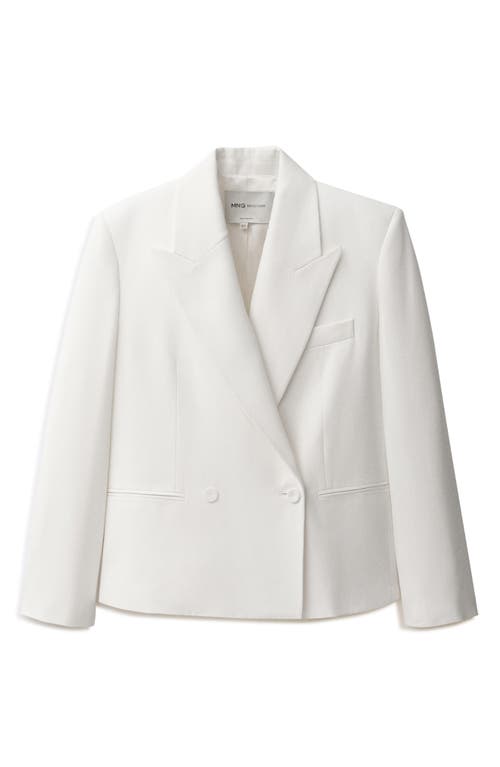 Mango Oversized Double-breasted Suit Jacket White In White