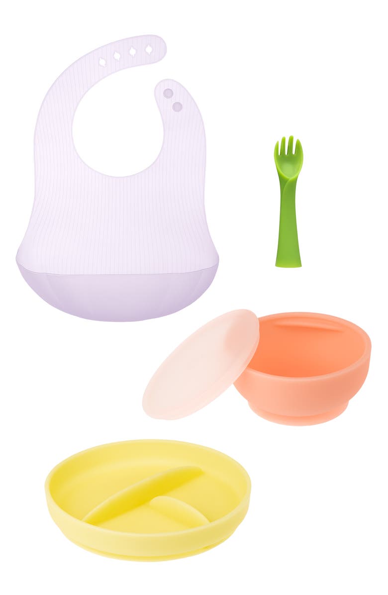 Olababy Toddler Independent Feeding Set, Main, color, Coral/ Lemon/ Lilac