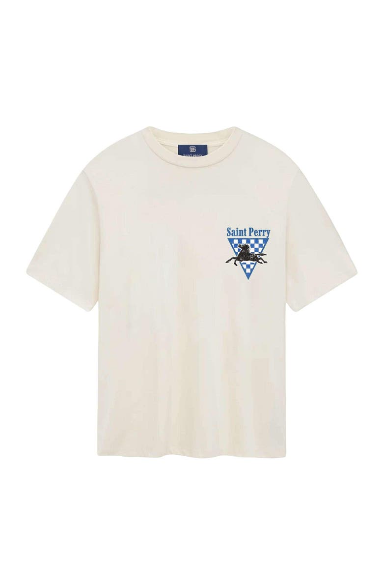 SAINT PERRY Horse Power Ferrari Tee Off-white, Main, color, Off-White