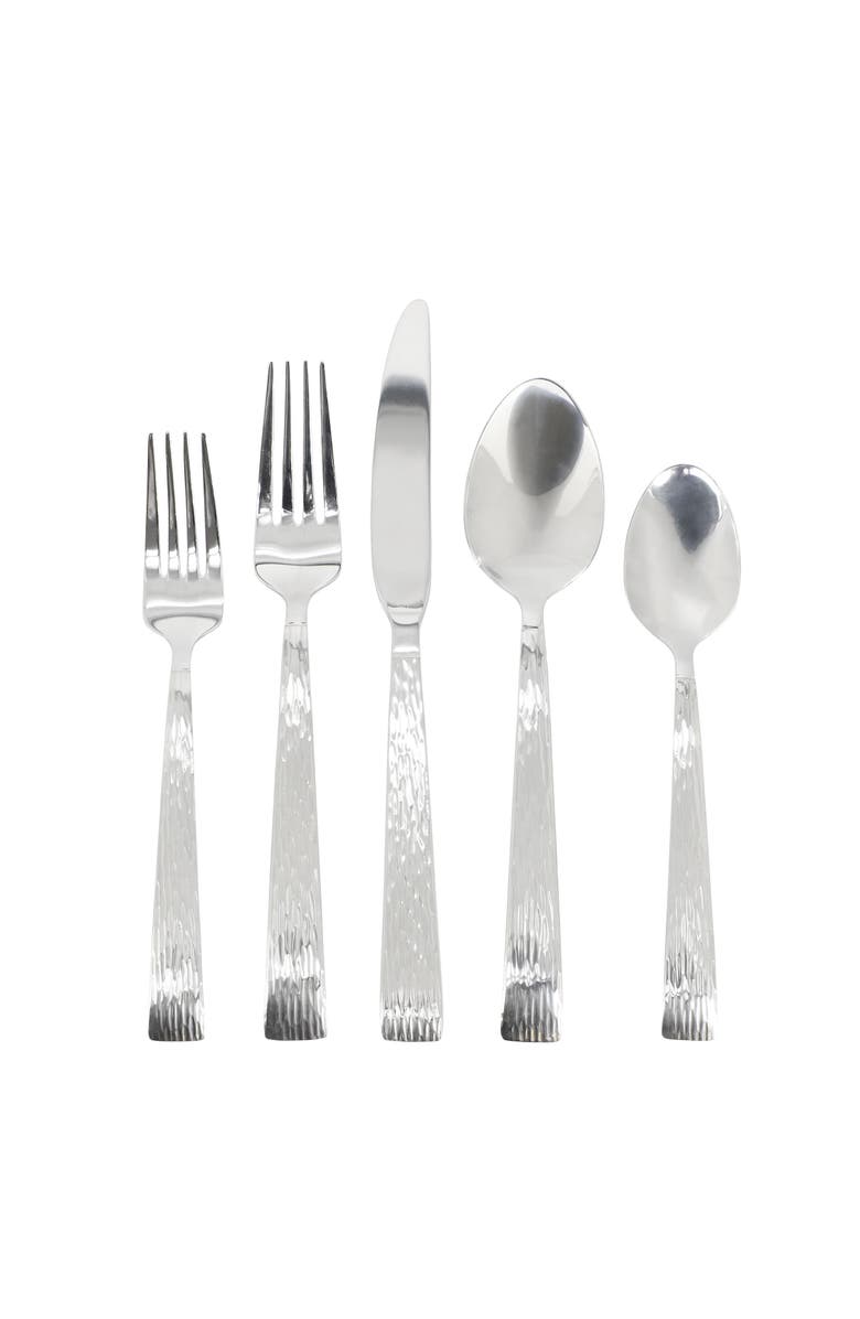 Gibson Home Cowper 20 Piece Stainless Steel Flatware Set, Alternate, color, Metallic Silver