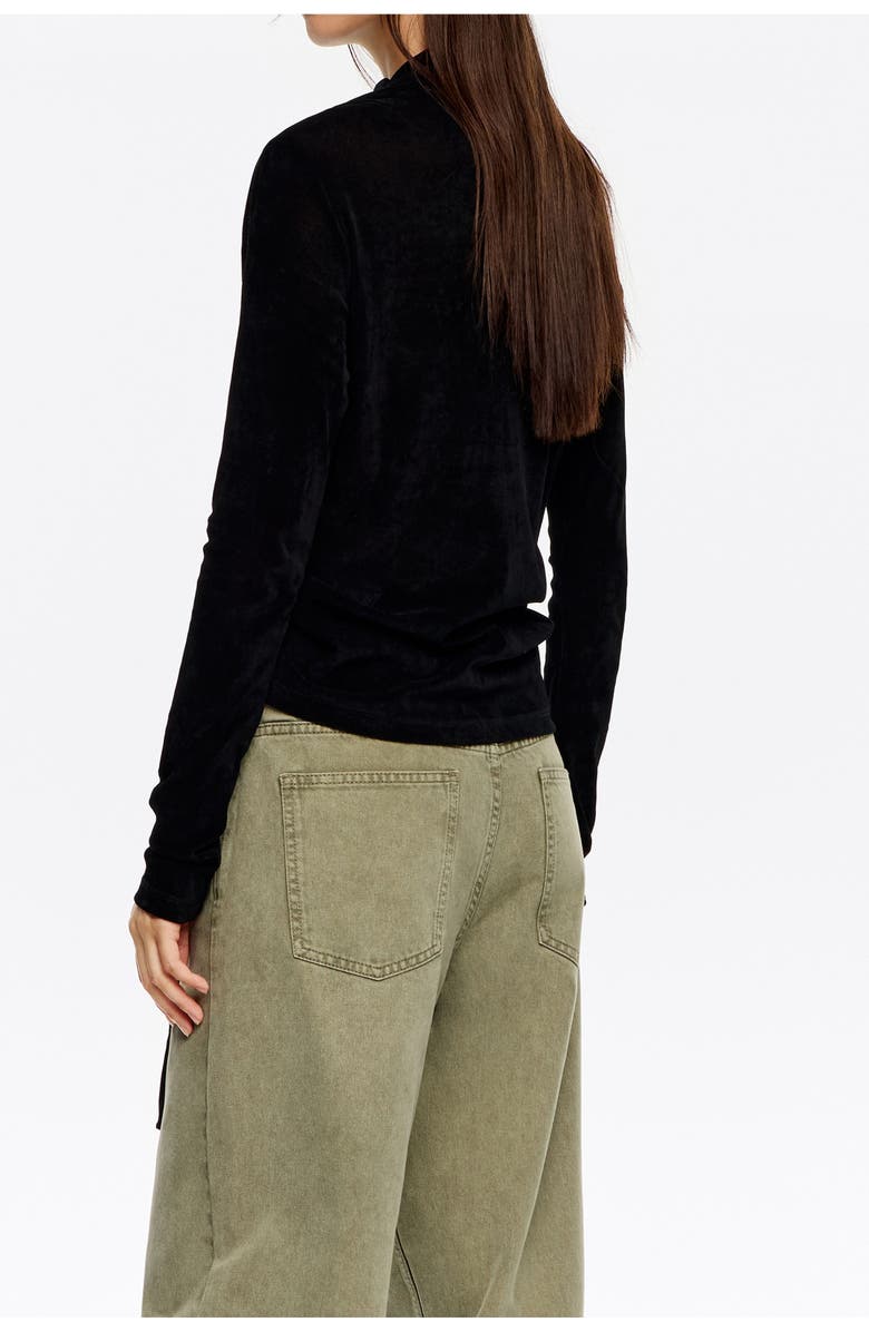 Bimba y Lola Ruched Fluid Top, Alternate, color, Black