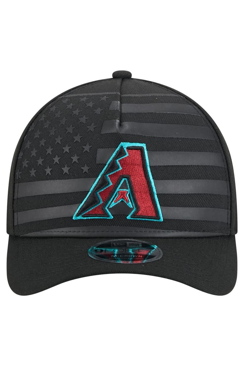 Men's New Era Black Arizona Diamondbacks American Flag 9FORTY M-Crown A-Frame Adjustable Hat, Alternate, color, Black