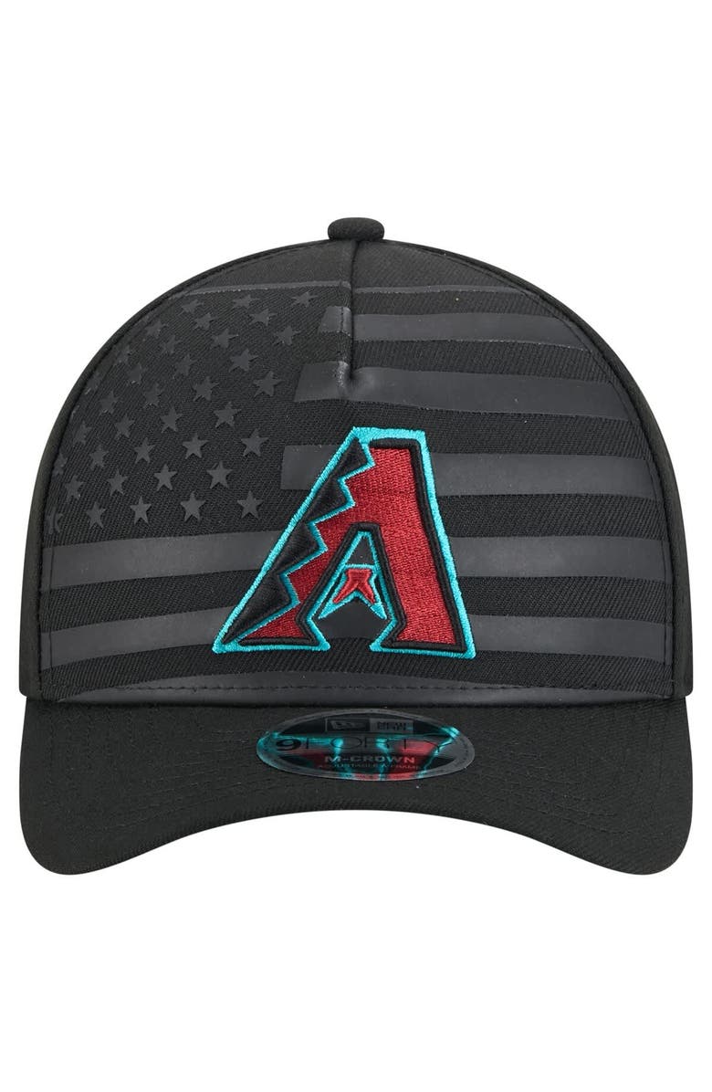 New Era Men's New Era Black Arizona Diamondbacks American Flag 9FORTY M-Crown A-Frame Adjustable Hat, Alternate, color, Black