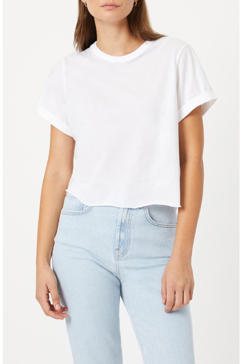 Raw Hem Crop T-Shirt, Main, color, WHITE