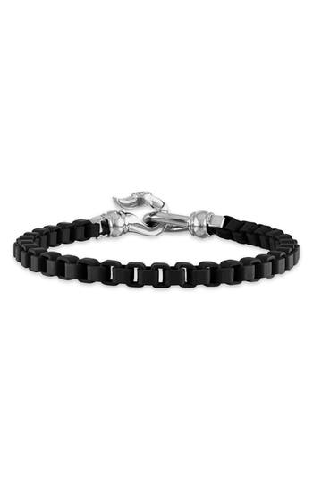 Esquire Enamel Box Link Bracelet In Silver