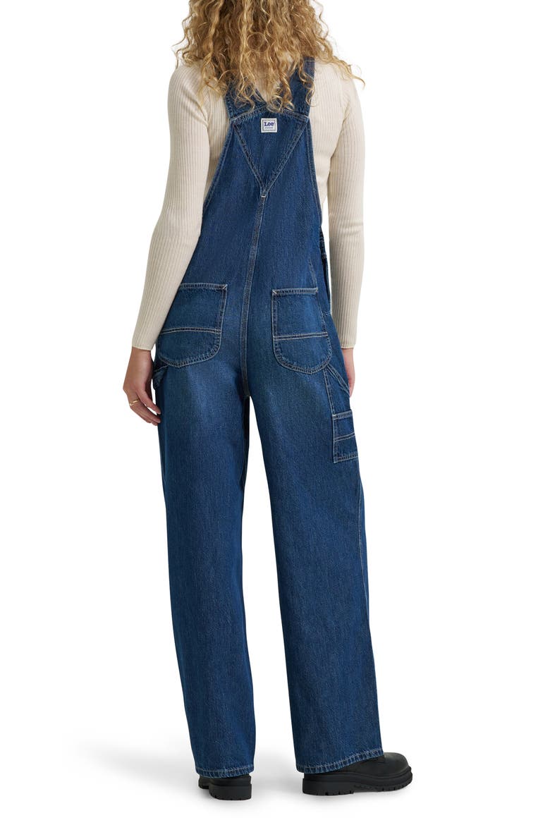 Distressed Relaxed Denim Overalls, Alternate, color, BLUE THEORY