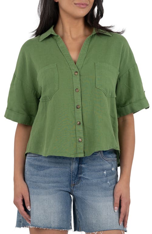 Kut From The Kloth Breland Boxy Linen Blend Button-up Shirt