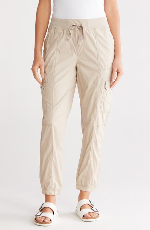 Ribbed Drawstring Waist Cargo Joggers