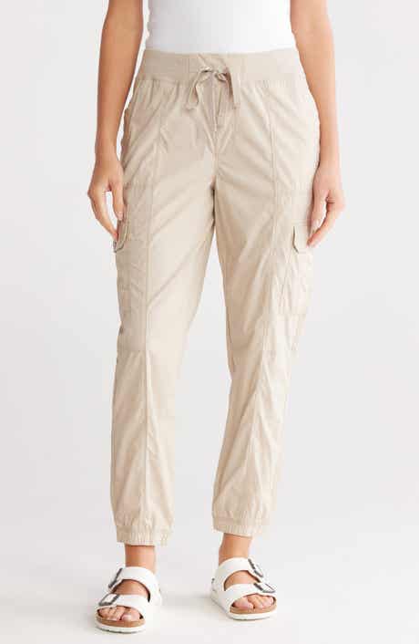 DKNY Ribbed Drawstring Waist Cargo Joggers