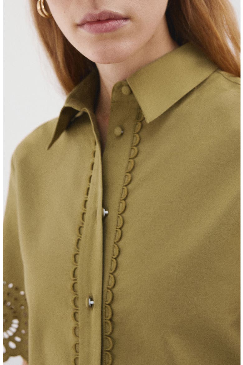 Embroidered Eyelet Shirt, Alternate, color, GREEN