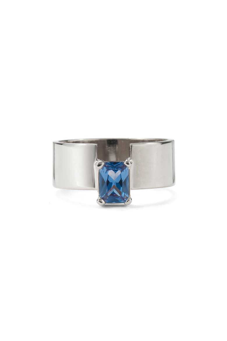 Wade Split Ring, Main, color, SILVER/ BLUE ZIRCON