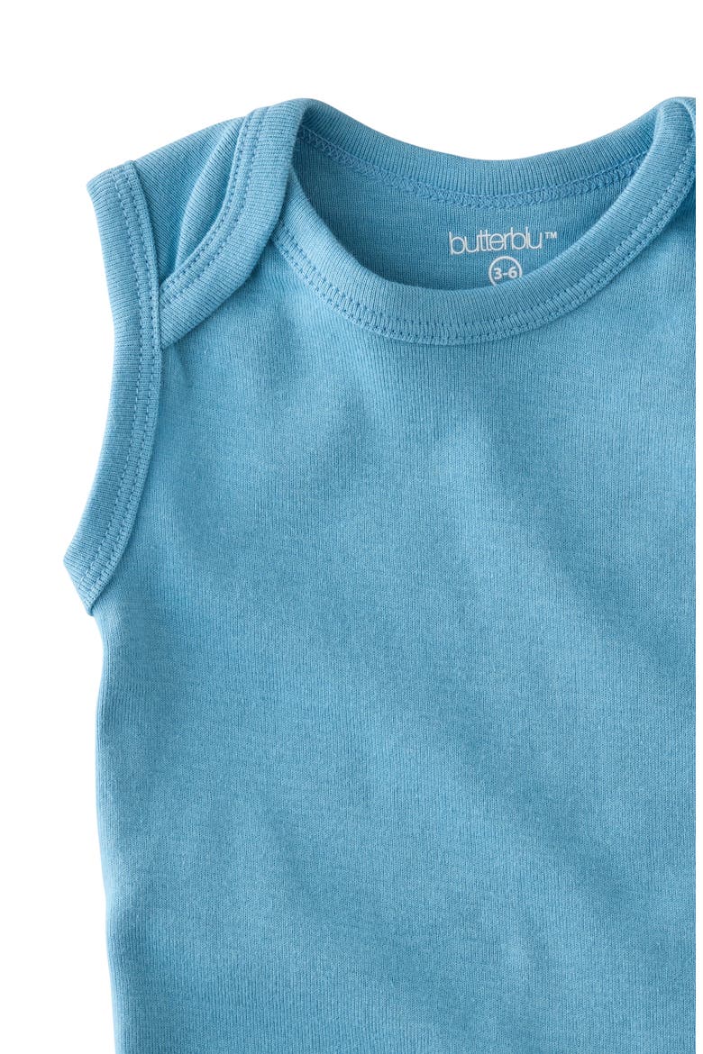 Sam Assorted 5-Pack Sleeveless Organic Cotton Bodysuits, Alternate, color, BLUE