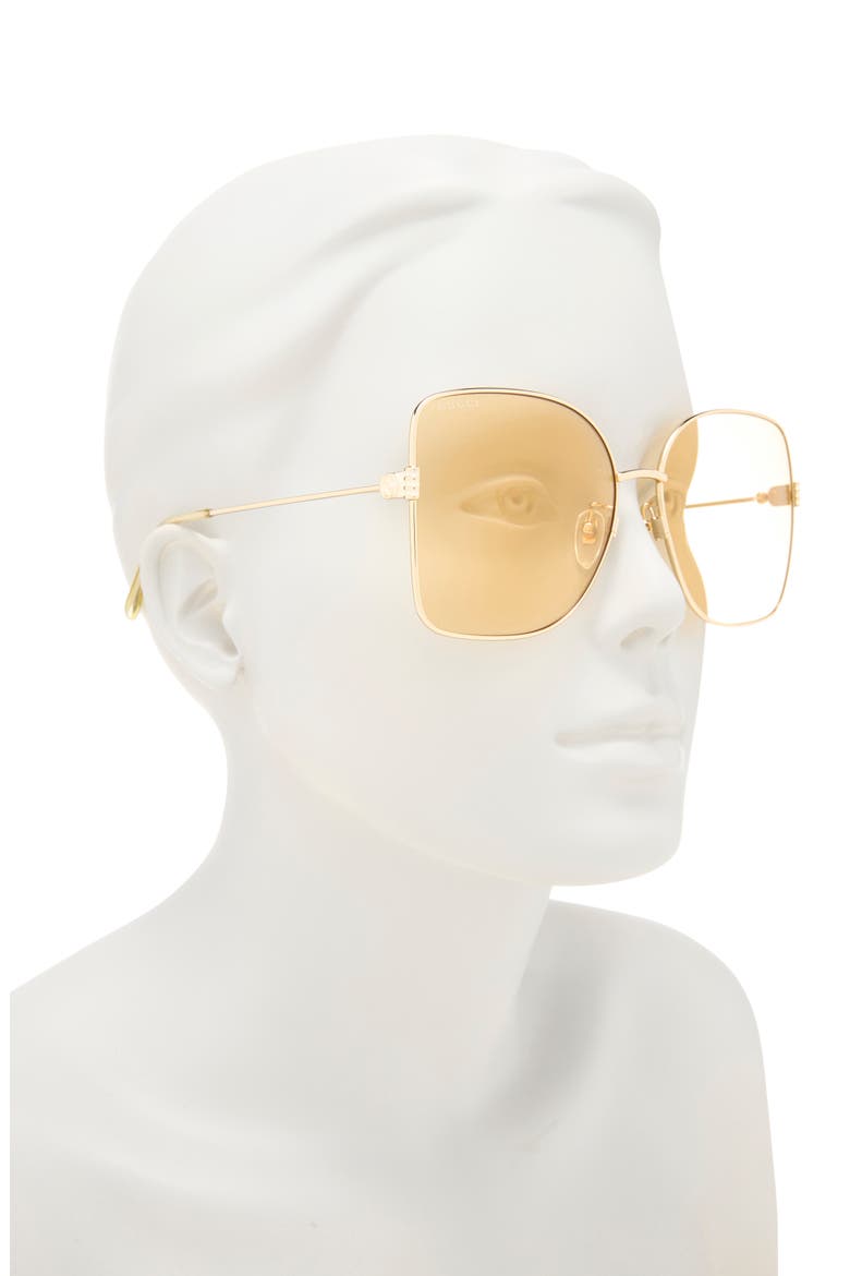 62mm Oversize Gradient Square Sunglasses, Alternate, color, GOLD GOLD ORANGE