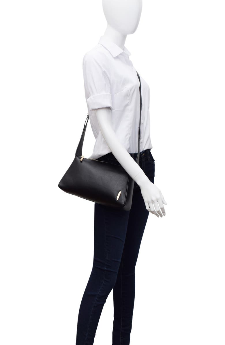 Thacker Bella Pebbled Leather Crossbody Bag, Alternate, color, Black