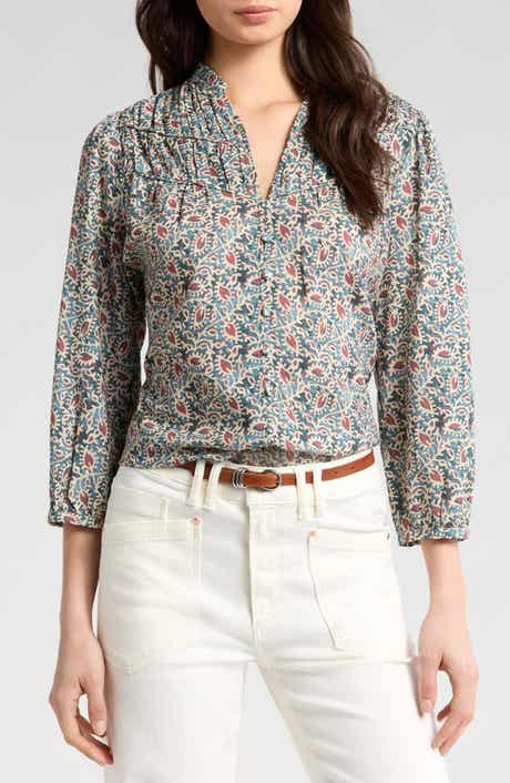 PAIGE Arlette Pleated Peasant Top