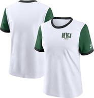 Nike Women's Nike White/Green New York Jets Rewind Ringer T-Shirt