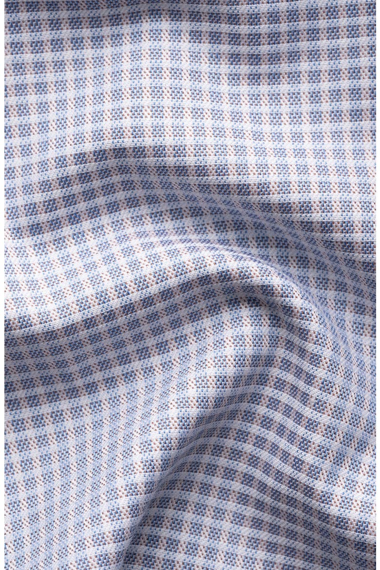 Slim Fit Check Organic Cotton Twill Dress Shirt, Alternate, color, BLUE