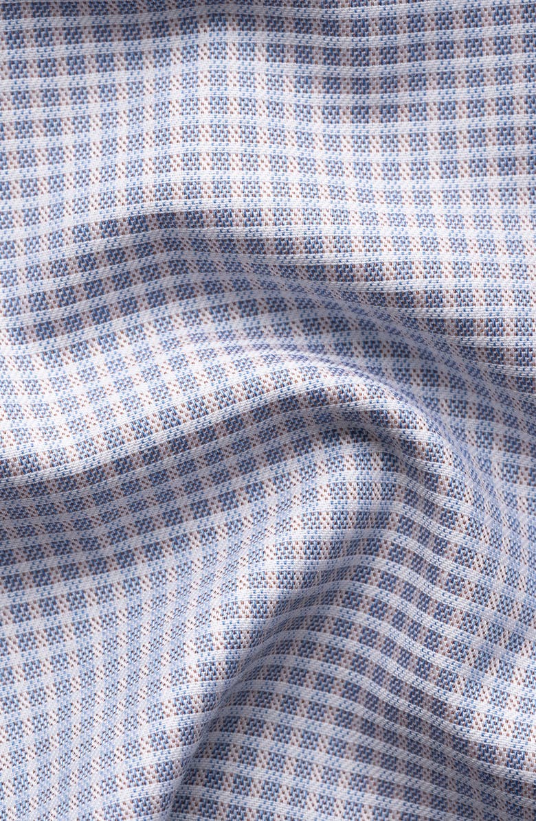 Eton Slim Fit Check Organic Cotton Twill Dress Shirt, Alternate, color, Blue