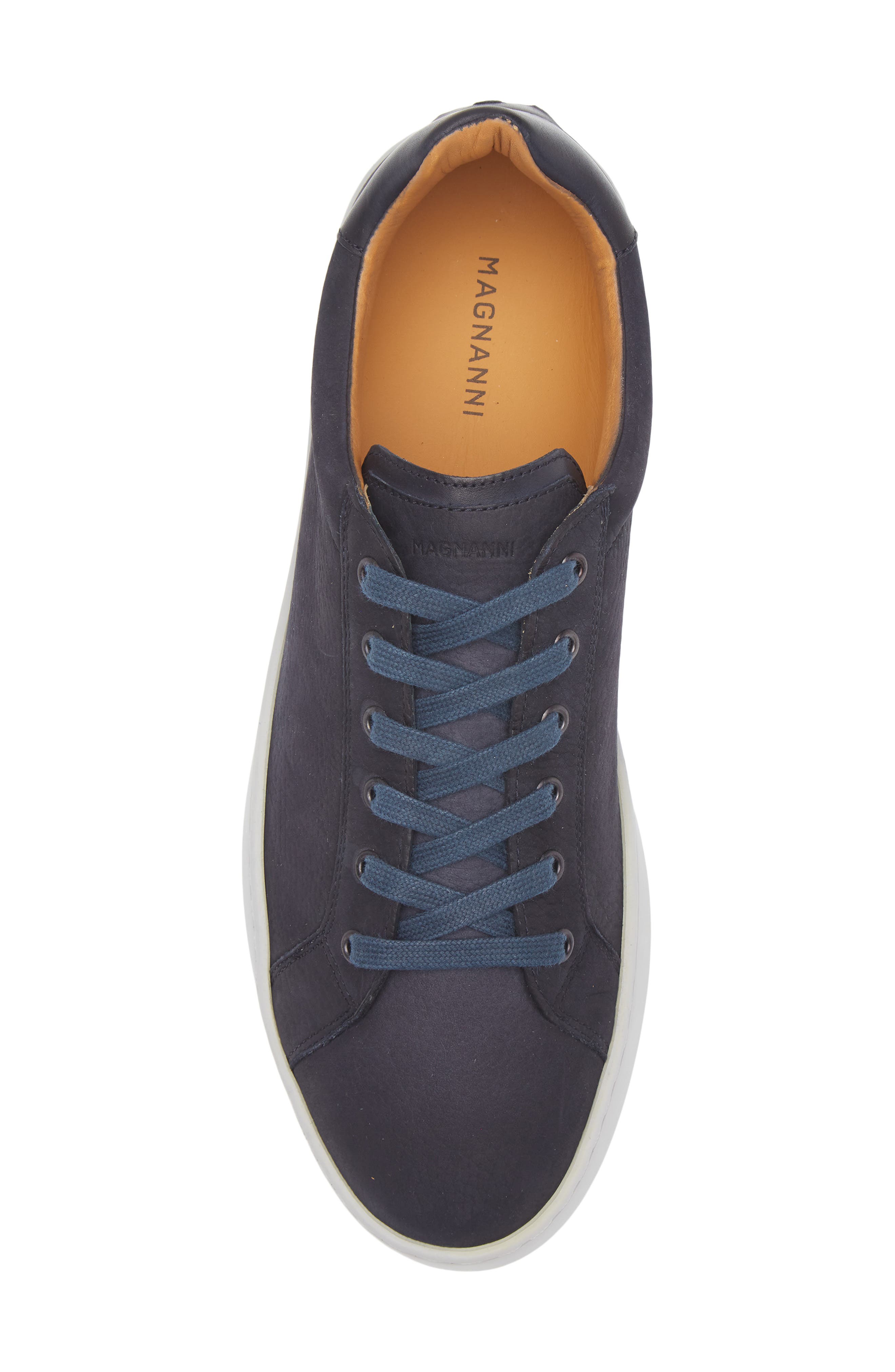 Magnanni Cote Lo Sneaker, Alternate, color, Navy Texture Suede