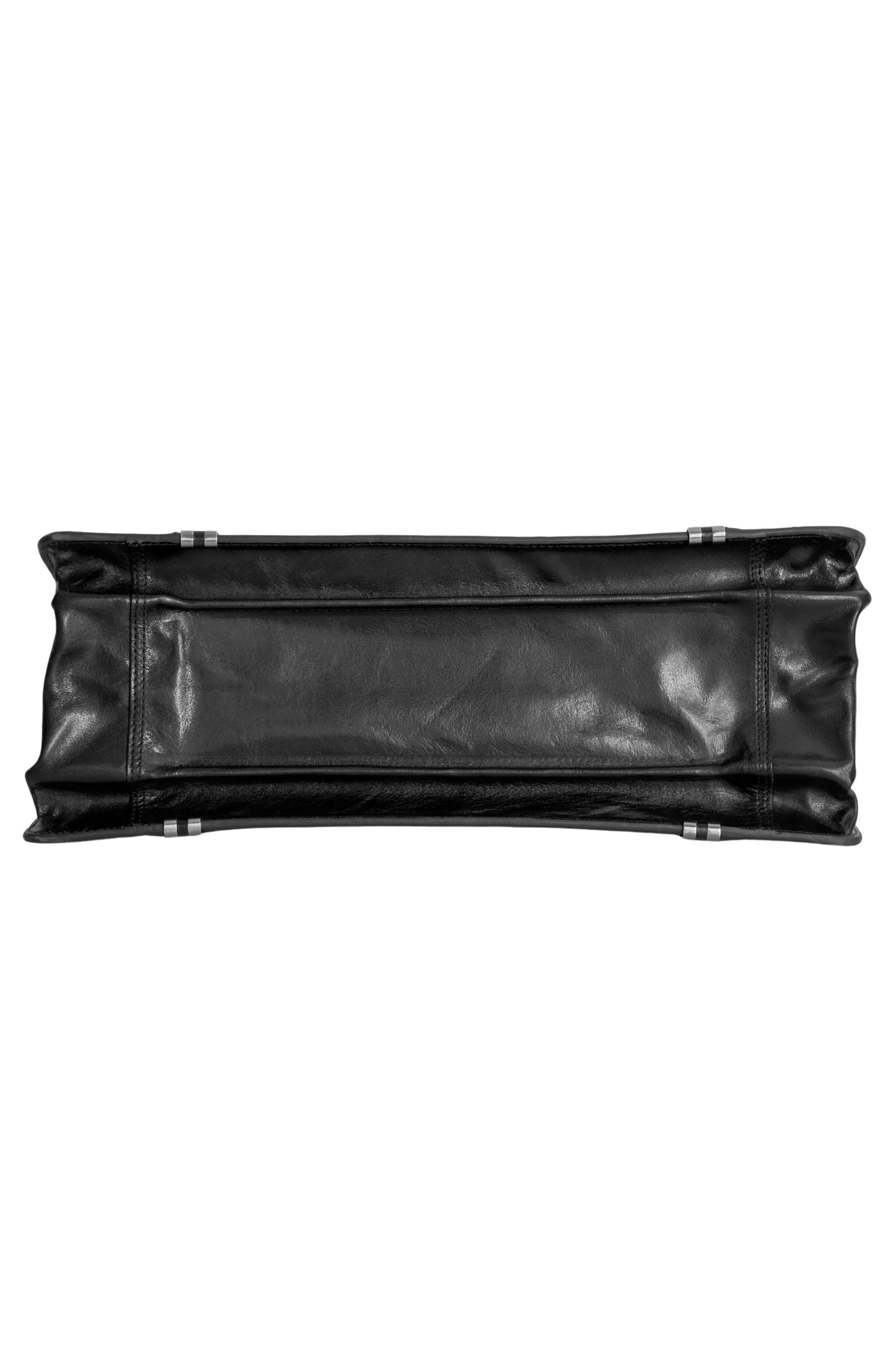 Luxurious Litigator Leather Briefcase, Alternate, color, BLACK
