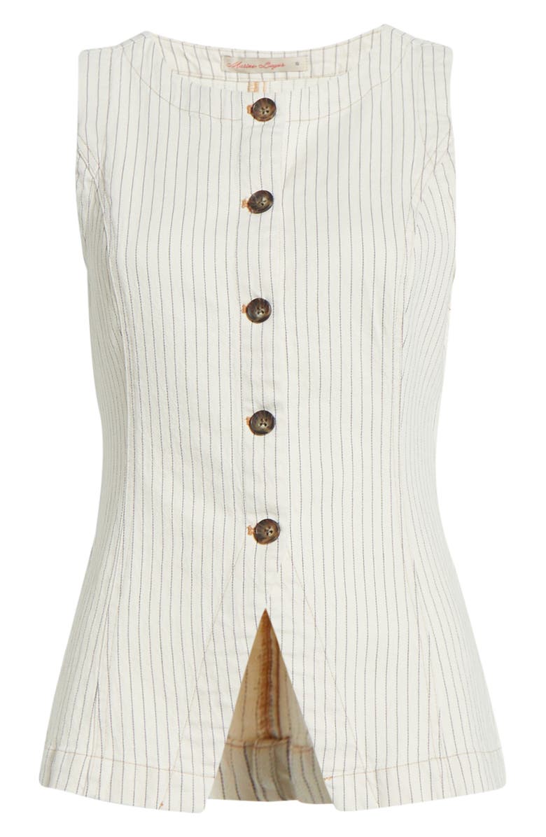 Marine Layer Charlie Stripe Cutaway Vest, Alternate, color, Ticking Stripe