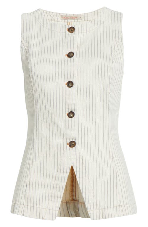 Marine Layer Charlie Stripe Cutaway Vest In White