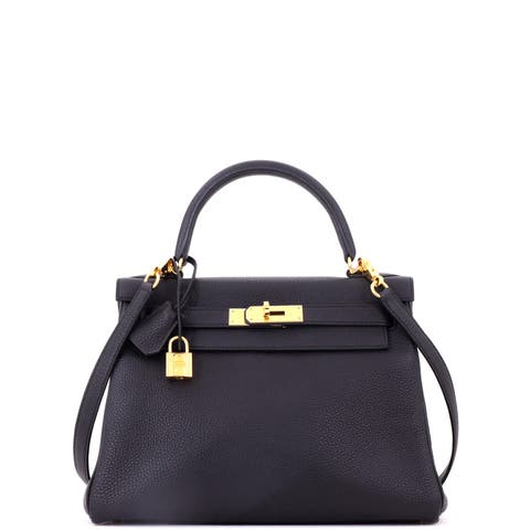 Kelly Handbag Black Togo With Gold Hardware 28