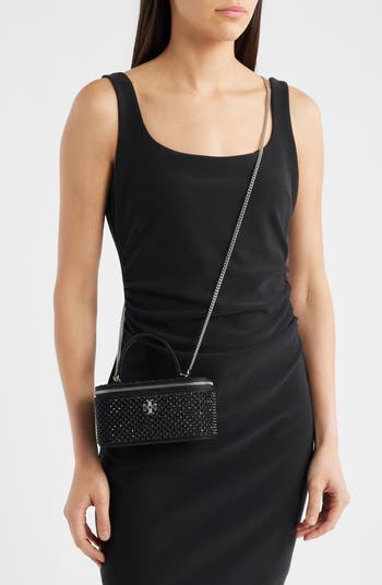 Kira Crystal Embellished Satin Vanity Case