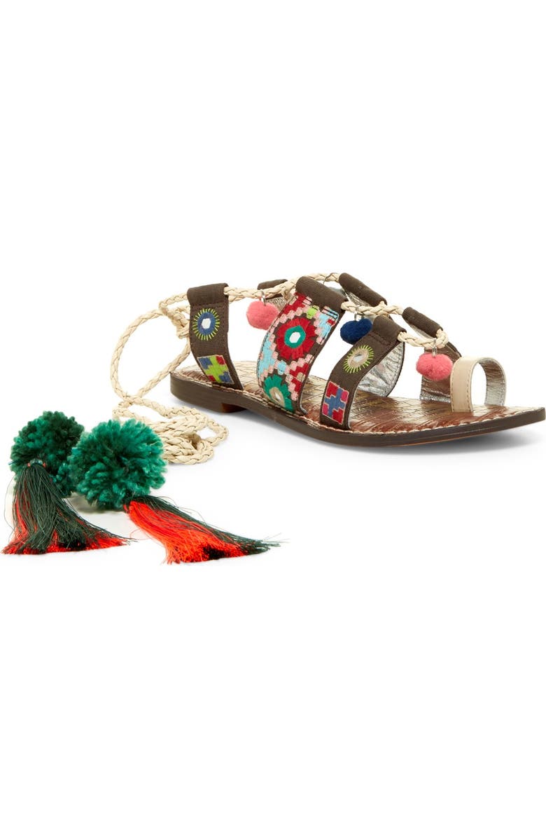 Sam Edelman 'Gretchen' Embellished Lace-Up Sandal, Main, color,