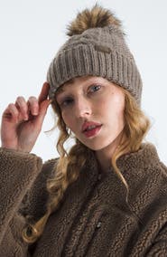 The North Face Oh Mega Faux Fur Pompom Beanie