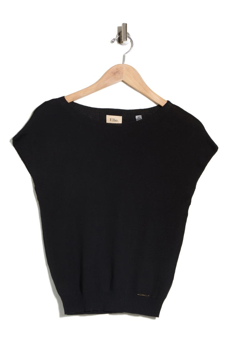 Extended Sleeve Crewneck Sweater, Alternate, color, BLACK