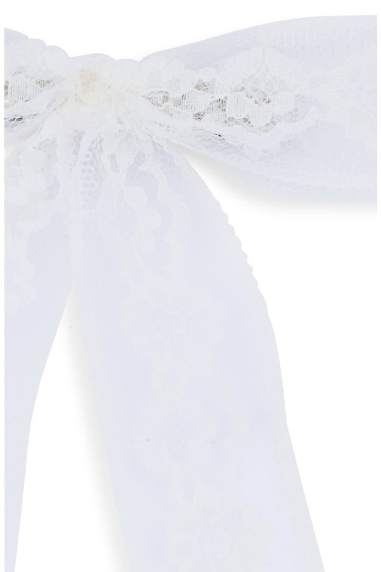 Lace Bow Barrette, Alternate, color, IVORY