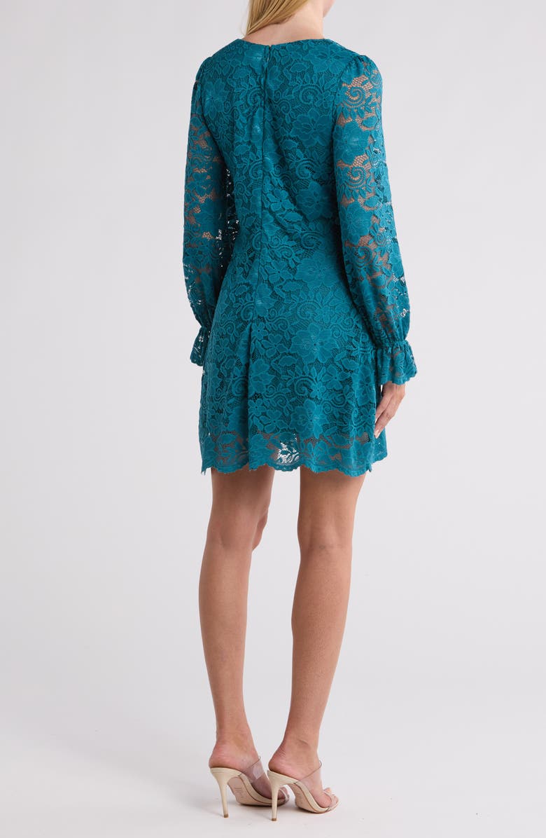 WISHLIST Long Sleeve Lace Dress, Alternate, color, Turquoise