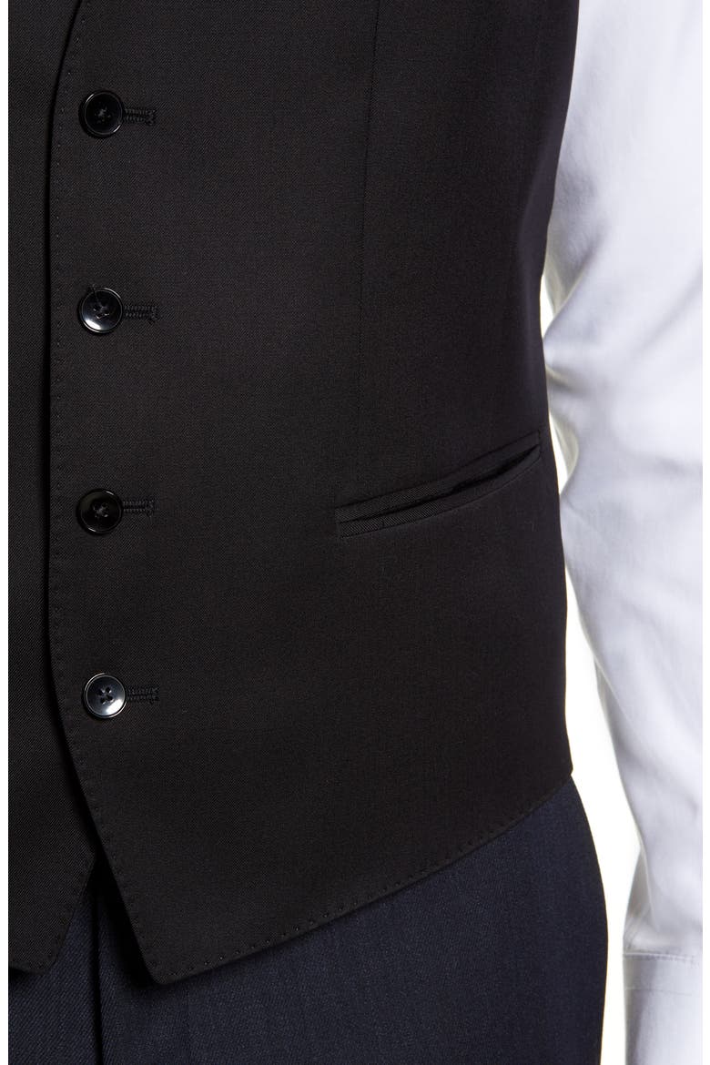 Huge/Weste Solid Wool Vest, Alternate, color, BLACK