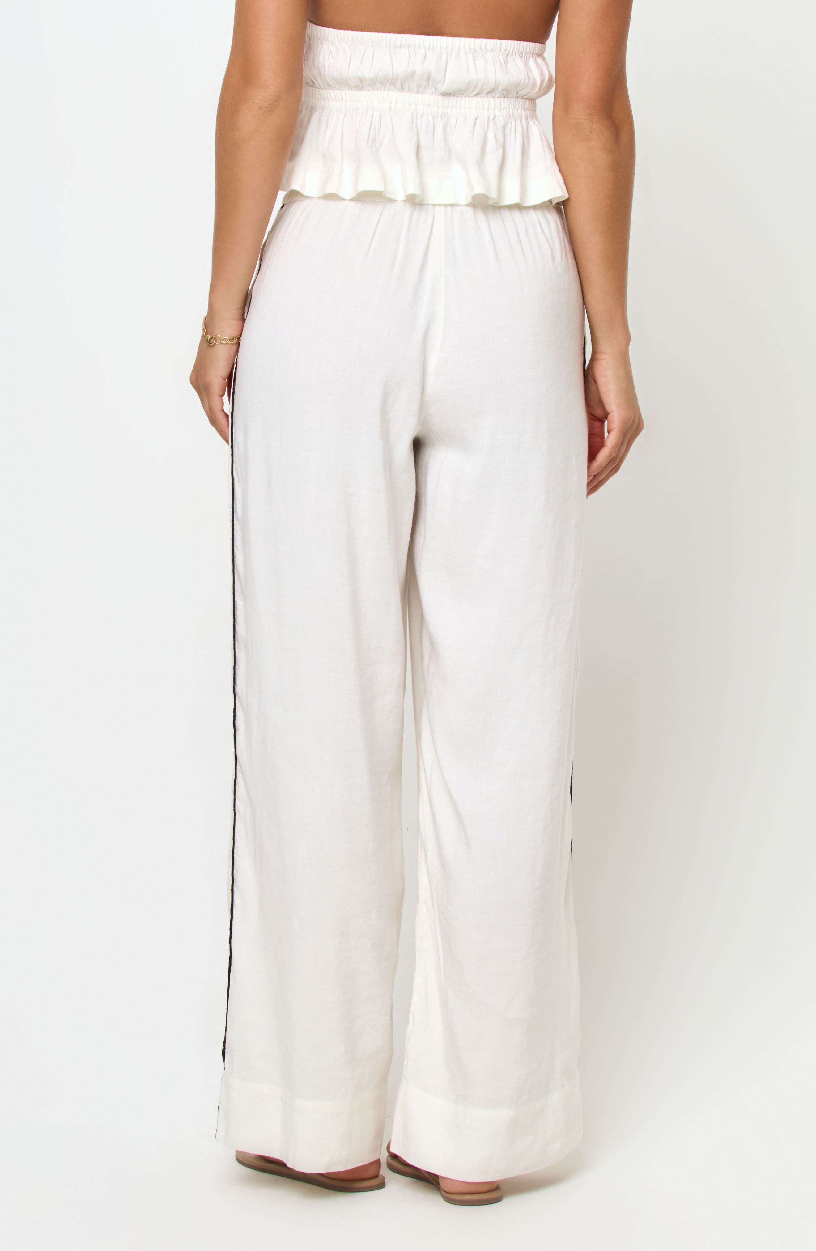 Sur Wide Leg Linen Blend Cover-Up Pants - image 2