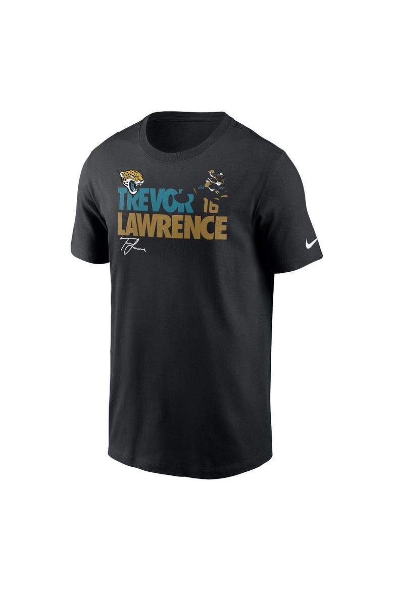 Men's Nike Trevor Lawrence Black Jacksonville Jaguars Player Graphic T-Shirt, Alternate, color, Black