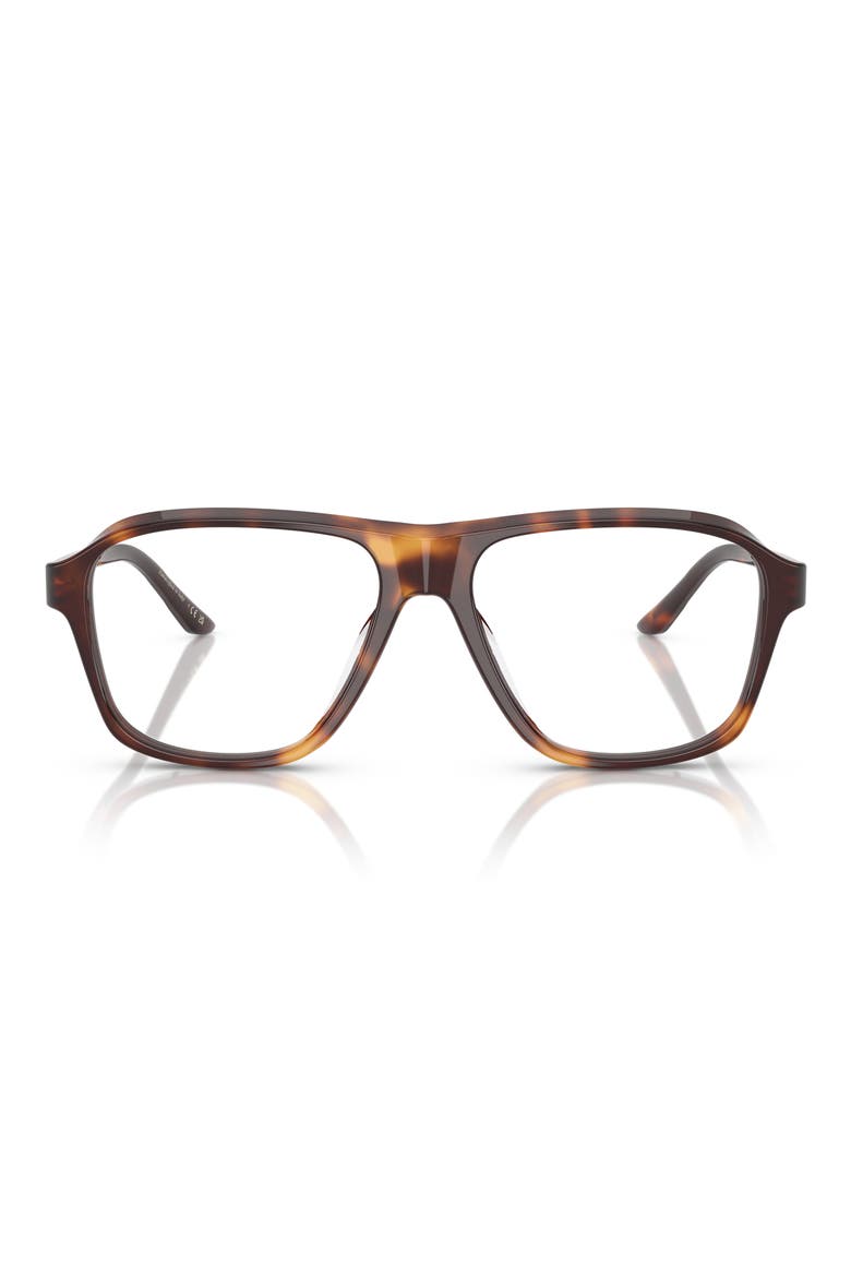 56mm Pilot Optical Glasses, Main, color, DARK MAHOGANY/ DEMO LENS