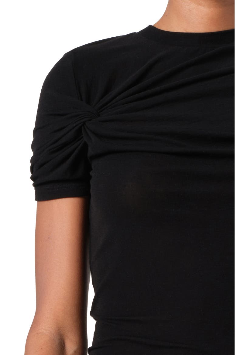 Lissa Twist Front T-Shirt, Alternate, color, BLACK