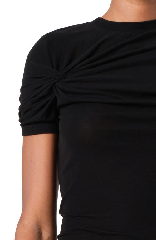 Agolde Lissa Twisted Stretch-jersey T-shirt In Black