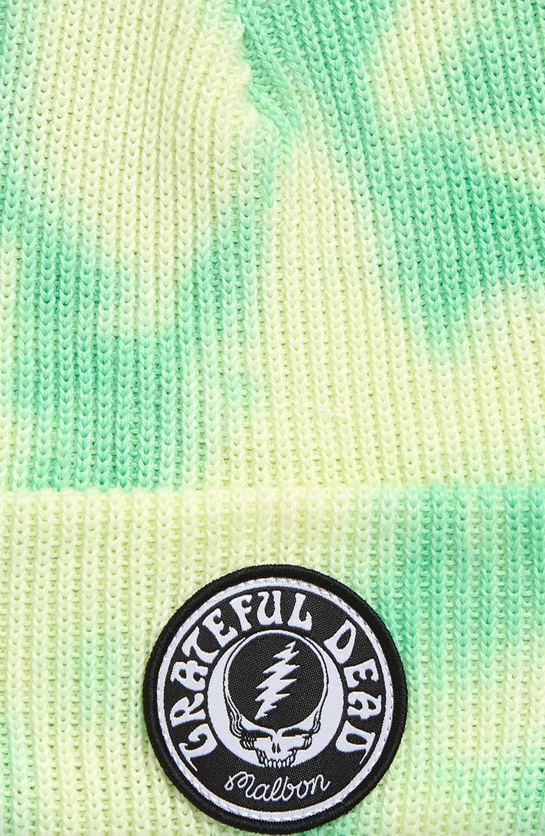 Malbon Golf Grateful Dead Sealie Beanie, Alternate, color, Green Tie Dye